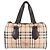 Burberry Borsa Boston Haymarket Check Rosso Beige - vista 4