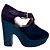 Sandali con zeppa Rochas in scamosciato e tessuto Blu chiaro Blu scuro Viola scuro