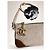 POCHETTE DA POLSO CON BRACCIALE IN PELLE SCAMOSCIA TAUPE E CAAMELLIA CHANEL Marrone Nero Beige Crudo - vista 2