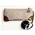 POCHETTE DA POLSO CON BRACCIALE IN PELLE SCAMOSCIA TAUPE E CAAMELLIA CHANEL Marrone Nero Beige Crudo - vista 4