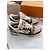 Louis Vuitton LV Trainer Sneakers in pelle marrone e crema Bianco Beige - vista 4