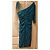 Autre Marque John Charles London einarmiges Kleid aus blaugrüner Spitze Dunkelgrün - Ansicht 3