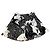 Falda de lino See by Chloé Estampado Floral y Animal Negro Blanco