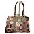 Coach Multicolored Circle Print Canvas Handbag Brown Pink Multiple colors Beige Grey