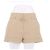 Shorts Ganni beige de algodón con cierre de serpiente plateado