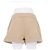 Shorts Ganni beige de algodón con cierre de serpiente plateado - vista 2