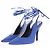 Attico Mule in raso blu con lacci