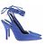 Attico Mule in raso blu con lacci - vista 4