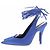 Attico Mule in raso blu con lacci - vista 5