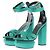 Balmain Grüne Satin-Sandaletten mit Absatz Blau