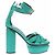 Balmain Grüne Satin-Sandaletten mit Absatz Blau - Ansicht 2
