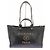 Chanel Leder-Cabas "Deauville" Schwarz