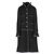 Chanel Abrigo de tweed negro con ribete trenzado azul