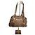 Borsa Coach in vernice beige con monogramma traforato