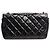 Chanel Borsa flap trapuntata in agnello nero 2015 - vista 3