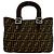 Fendi Vintage Zucca FF Logo Mini Tote Bag Braun Schwarz
