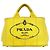 Tote Prada Canapa 2-Way Logo Canvas Schultertasche Gelb