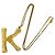 16 Céline Collar con colgante Alphabet Charm Celine, Inicial K - vista 2