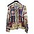 Etro Camisa estampada de mezcla de algodón Blanco Roja Azul Multicolor Dorado