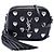 Saint Laurent Borsa a tracolla Blogger in pelle di vitello nera con borchie e monogramma a cuore Nero