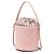 Borsa a sacchetto Chanel Pink Small CC in pelle di vitello e tweed Rosa - vista 2