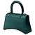 Borsa Balenciaga Hourglass in raso verde XS Verde scuro - vista 2