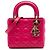 Lady Dior mini in agnello cannage rosa di Dior