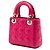 Lady Dior mini in agnello cannage rosa di Dior - vista 2