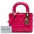 Lady Dior mini in agnello cannage rosa di Dior - vista 6