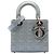 Lady Dior Cannage in vernice grigio Small Marrone Grigio antracite