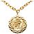 Chanel Gold CC Medaillon Lion Crest Anhänger Halskette vergoldet Golden - Ansicht 2