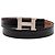 Cintura reversibile Hermès Constance H in pelle Swift ed Epsom nera Nero