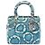 Lady Dior en piel de becerro azul con estampado tie dye, tamaño Medium Azul claro