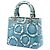 Lady Dior en piel de becerro azul con estampado tie dye, tamaño Medium Azul claro - vista 2