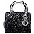 Lady Dior mini in tessuto lamé nero Dior