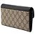 Portafoglio lungo Gucci Beige GG Supreme con peonie e perle - vista 2