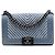 Chanel Blue Old Medium Chevron Denim Boy Flap Blu chiaro