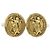 Orecchini Chanel Gold CC Gold Plated Angel Oval Clip On D'oro