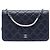 Chanel Blue CC gesteppte Lammfell Wallet on Chain mit Perlenriemen Blau Dunkelblau