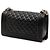 Chanel Black Old Medium Quilted Perforated Lambskin Boy Flap Nero - vista 2