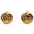 Orecchini a clip rotondi Chanel Gold CC placcati oro trapuntati D'oro