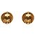 Orecchini a clip rotondi Chanel Gold CC placcati oro trapuntati D'oro - vista 2