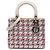 Lady Dior in tweed e agnello intrecciato bianco Medium
