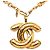 Collana con pendente trapuntato Chanel Gold CC placcato oro D'oro - vista 2