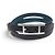 Hermès BRACELET HERMES BEHAPI DOUBLE TOUR EN CUIR SWIFT BLEU EPSOM NOIR T16 BANGLE - vue 2