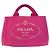 Tote in tela Canapa con logo Triangle Prada Rosa