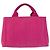 Tote in tela Canapa con logo Triangle Prada Rosa - vista 2