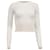Max Mara Studio Rippstrick-Crop-Pullover aus weißer Seide Roh  - Ansicht 1