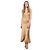 Autre Marque Voz Gold Silk Double V Tie Dye Maxikleid Golden