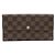 Cartera Louis Vuitton Portefeuille Sarah Long en lona Damier marrón